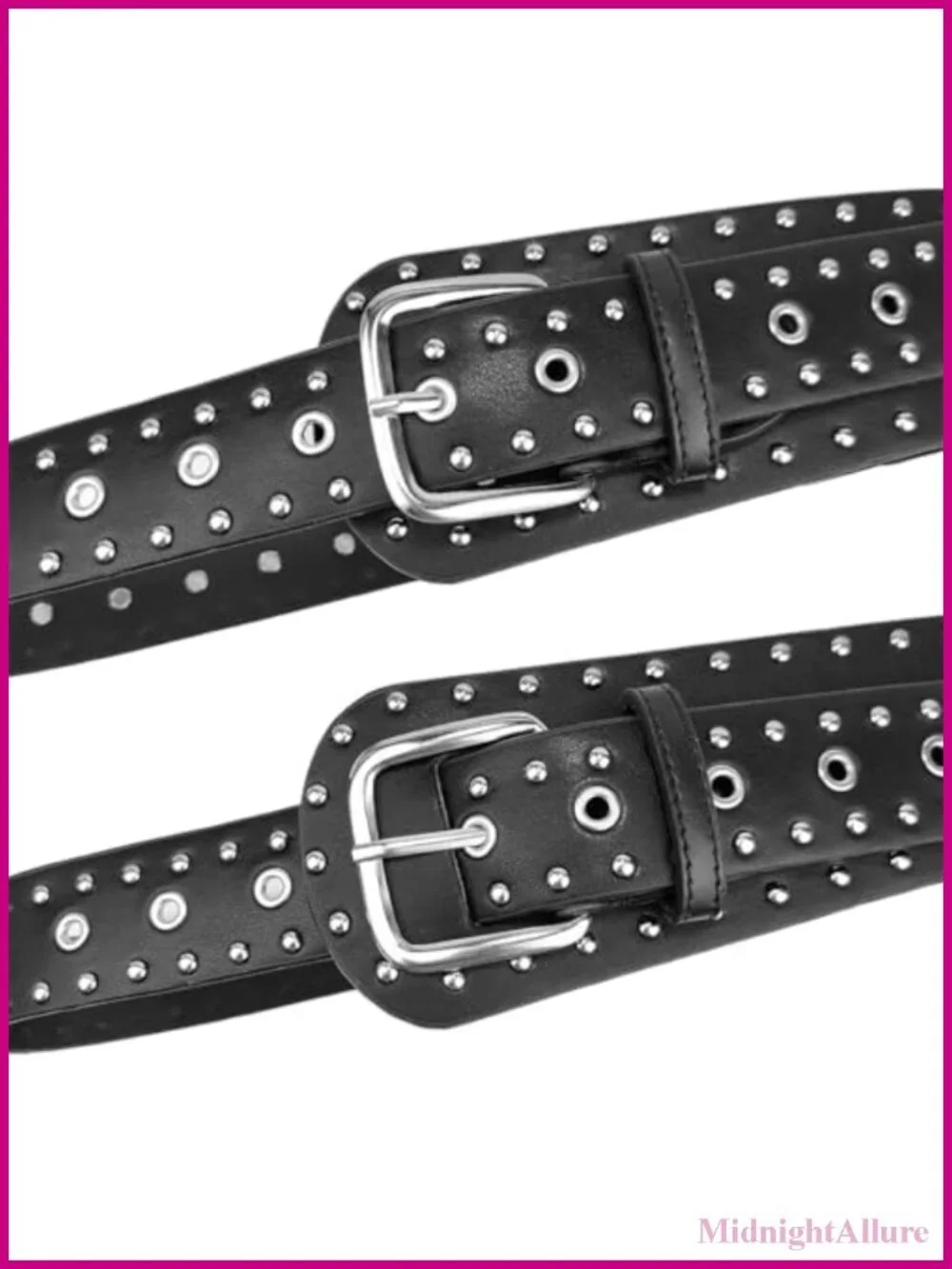 Vintage Wide Belt Rivets Metal Buckle Punk Fashion PU Leather for Women